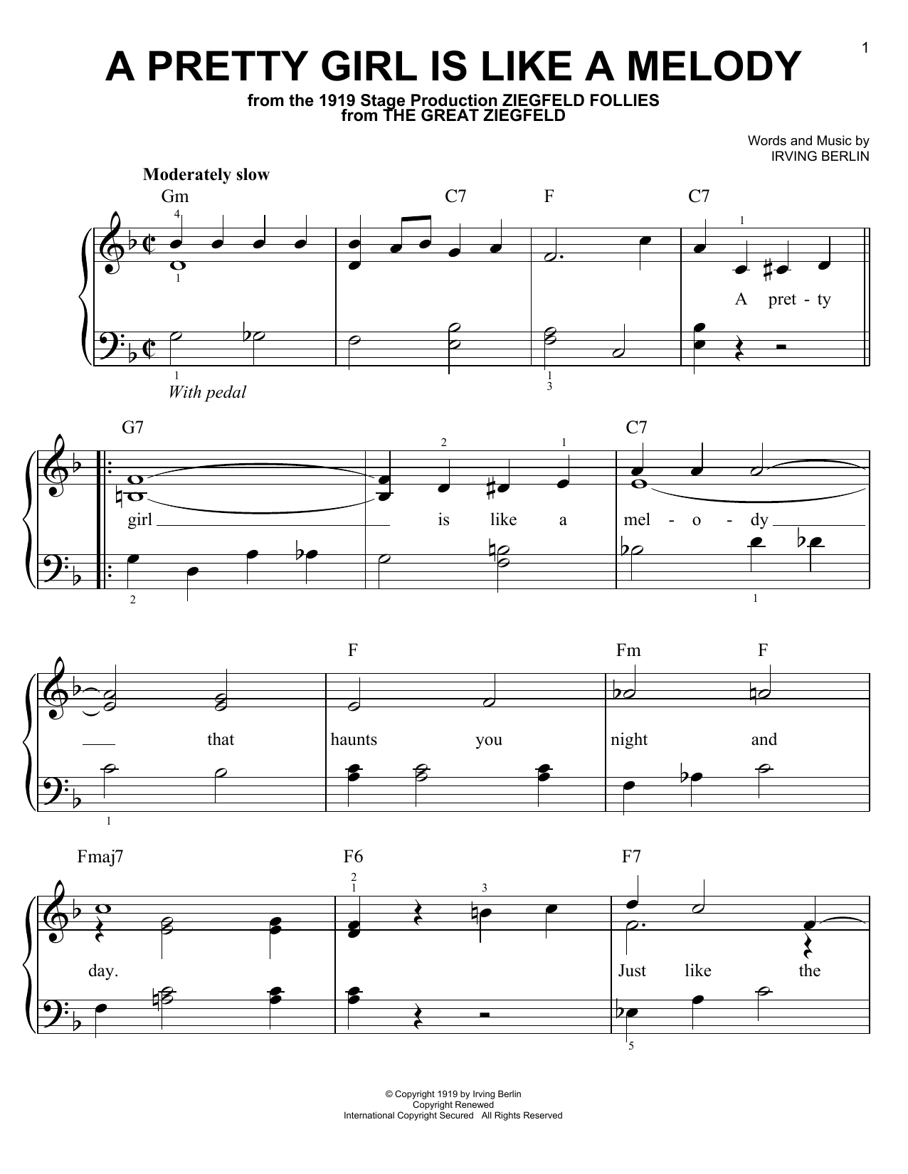 Produktgalerie: Seite 1 von 1 A Pretty Girl Is Like A Melody, Irving Berlin, Klavier