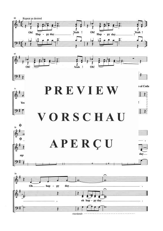 Produktgalerie: Seite 6 von 11 Oh Happy Day, , Gemischter Chor SAB, Solo und Klavier