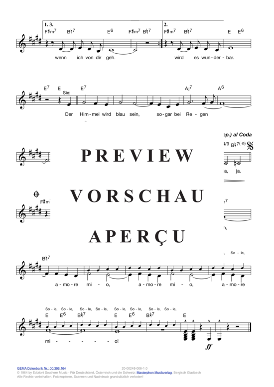Product gallery: Page 8 of 11 Sole, Sole, Sole , Bach, Vivi & Schönherr, Dietmar, (melody parts in C/B/E flat)