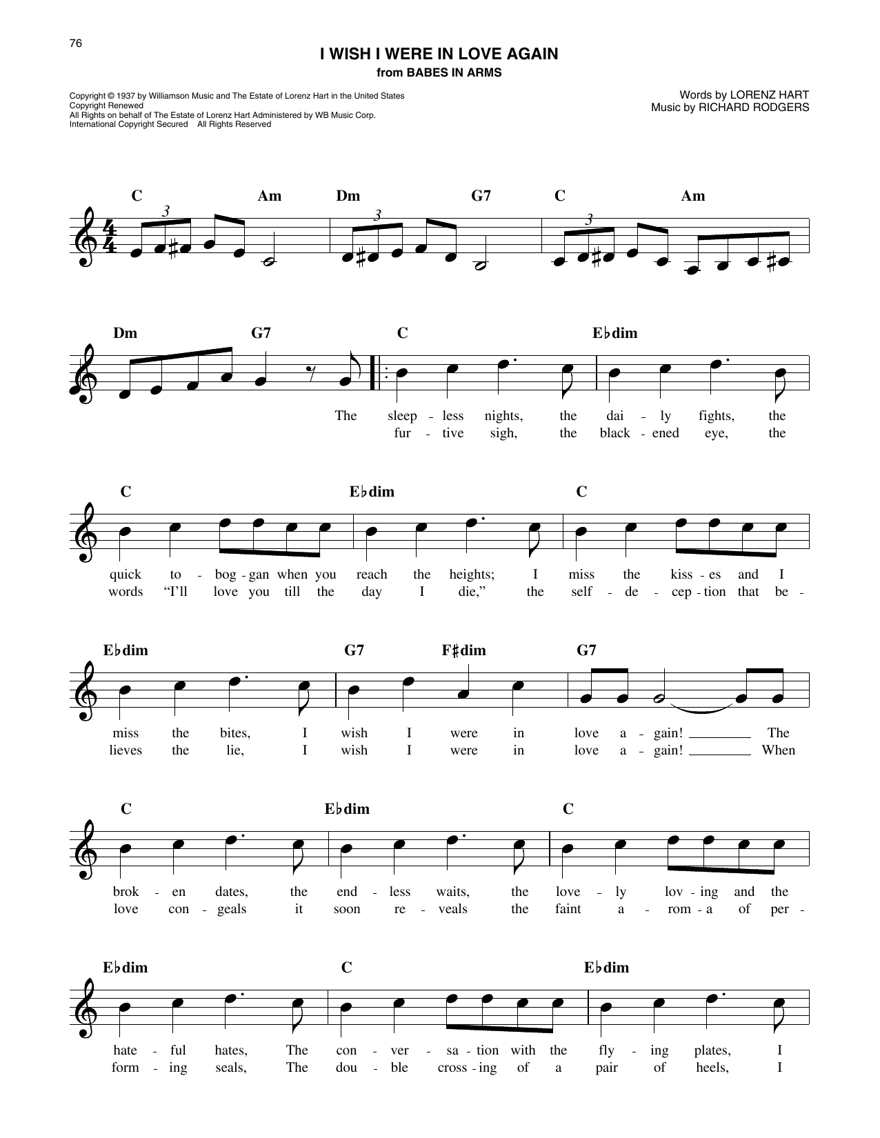 Produktgalerie: Seite 1 von 1 I Wish I Were In Love Again (from Babes In Arms), Lorenz Hart
