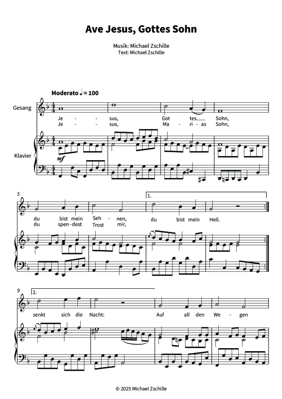 Produktgalerie: Seite 1 von 7 Ave Jesus, Gottes Sohn, , (Gesang und Klavier)
