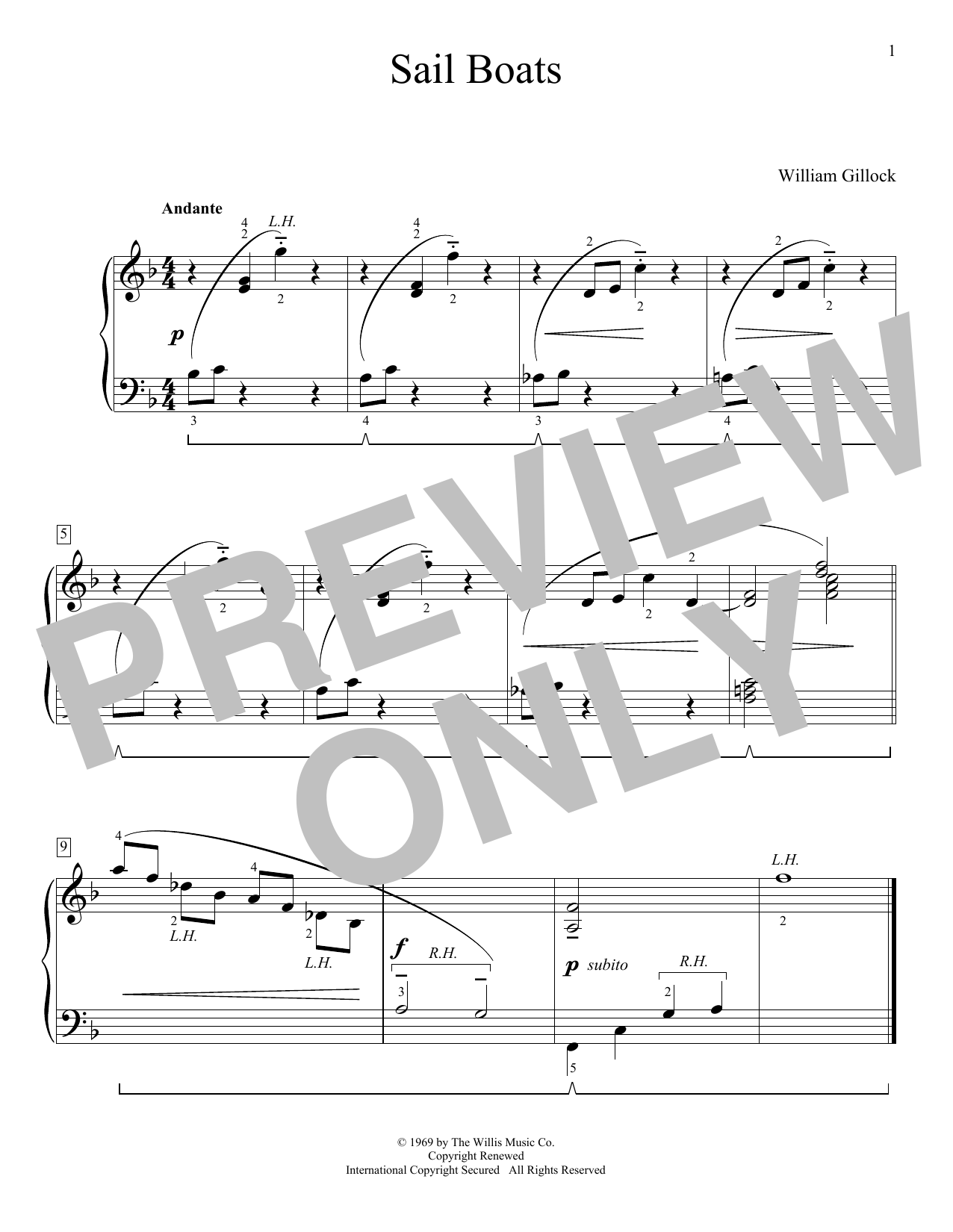Produktgalerie: Seite 1 von 1 Sail Boats, William Gillock, Klavier