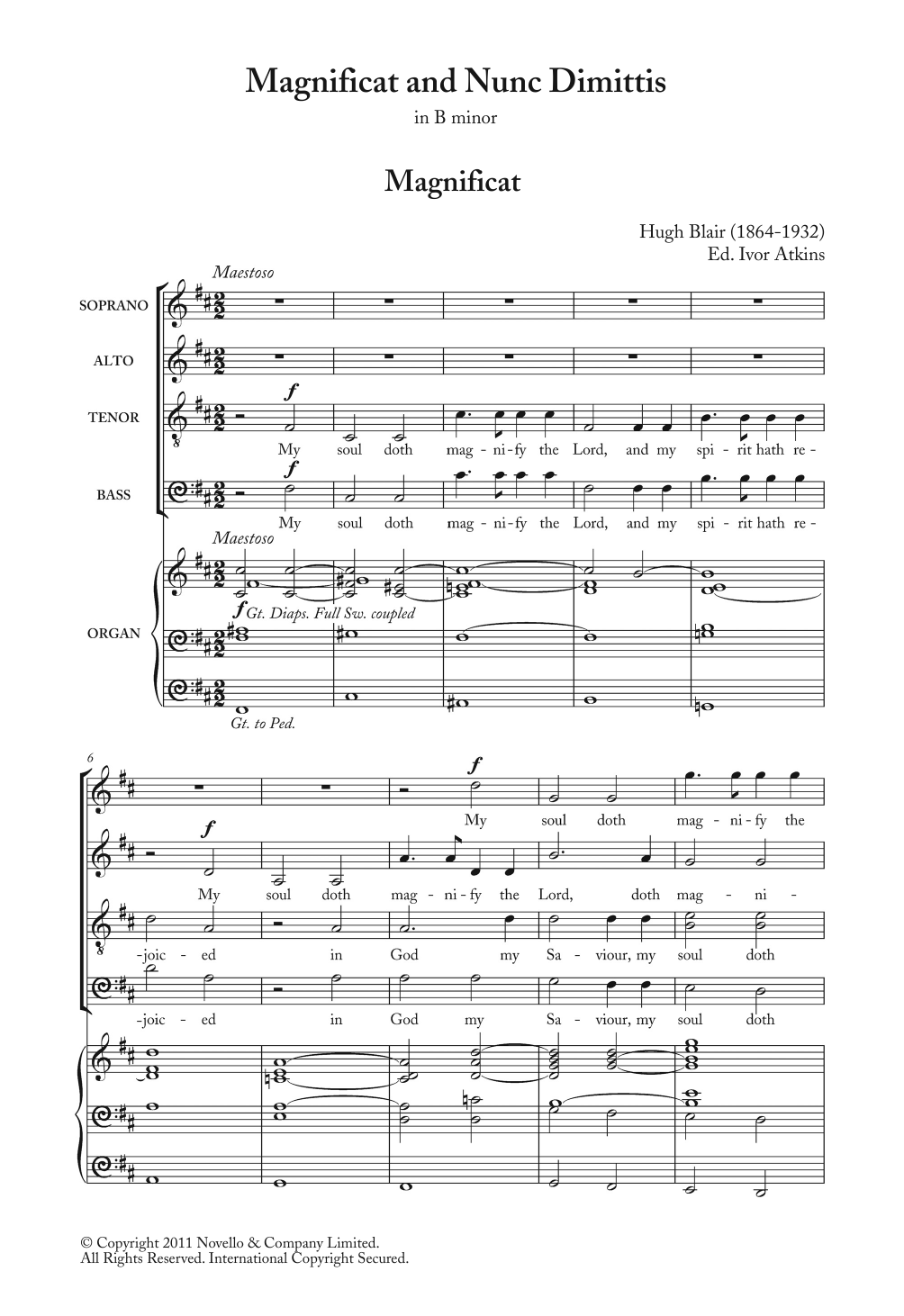 Produktbild zu: Magnificat And Nunc Dimittis In B Minor