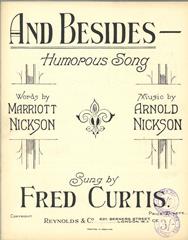 cover: And Besides, Arnold Nickson, Gesang, Klavier