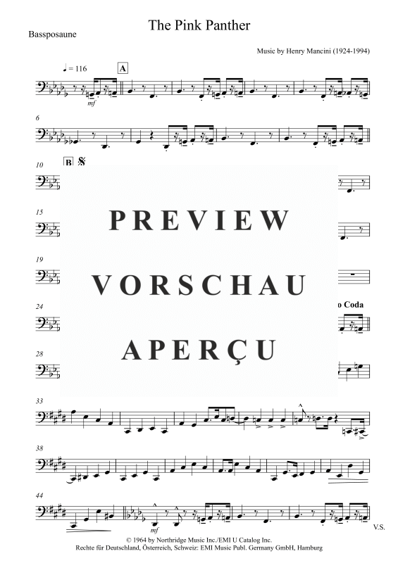 gallery: Pink Panther, , Trombone Quartet 3x Trombone and Bass Trombone