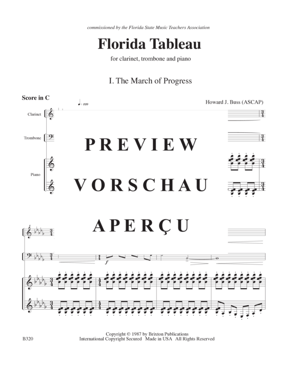 Product gallery: Page 6 of 21 Florida Tableau , , (clarinet, trombone and piano)