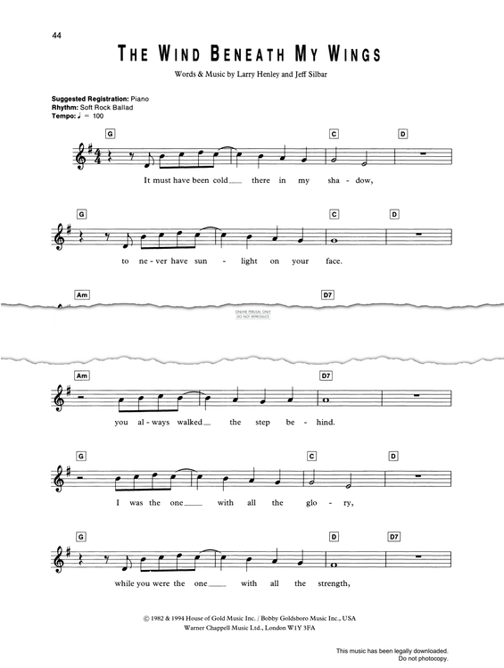 Product picture to: The Wind Beneath My Wings - Gary Morris