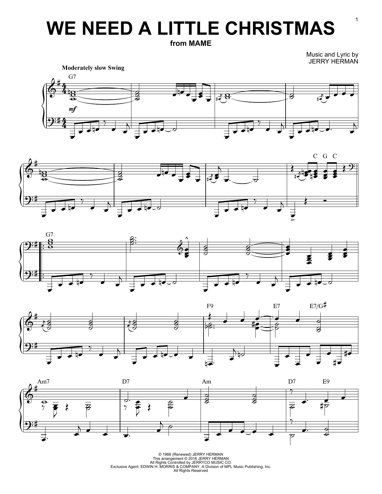 Product gallery: Page 1 of 1 We Need A Little Christmas [Jazz version] (arr. Brent Edstrom), Jerry Herman