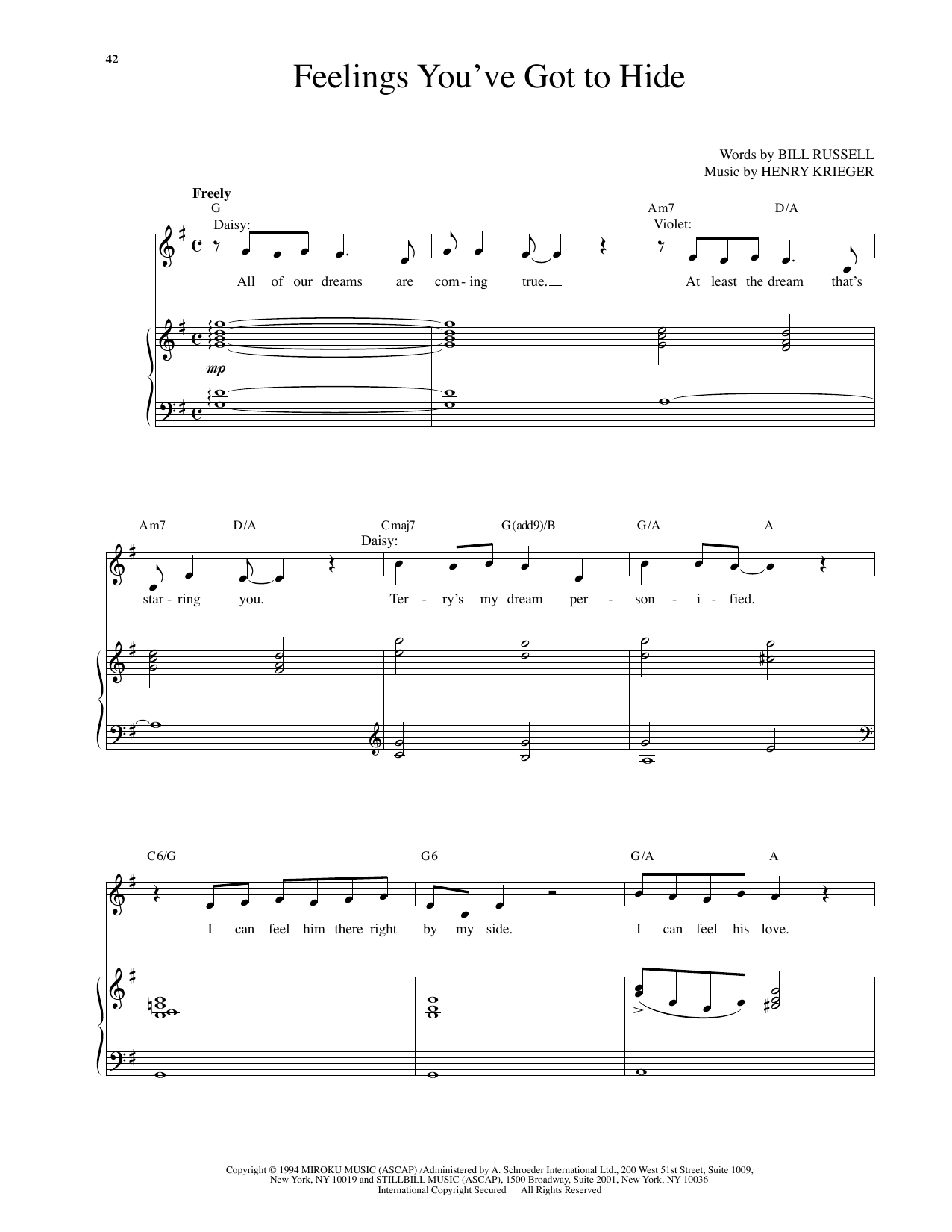 Produktgalerie: Seite 1 von 1 Feelings You've Got To Hide (from Side Show), Henry Krieger, Gesang, Klavier