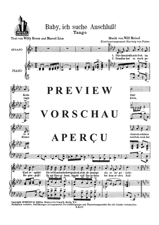 Produktgalerie: Seite 4 von 4 Baby, ich suche Anschluss, 	, Klavier und Gesang