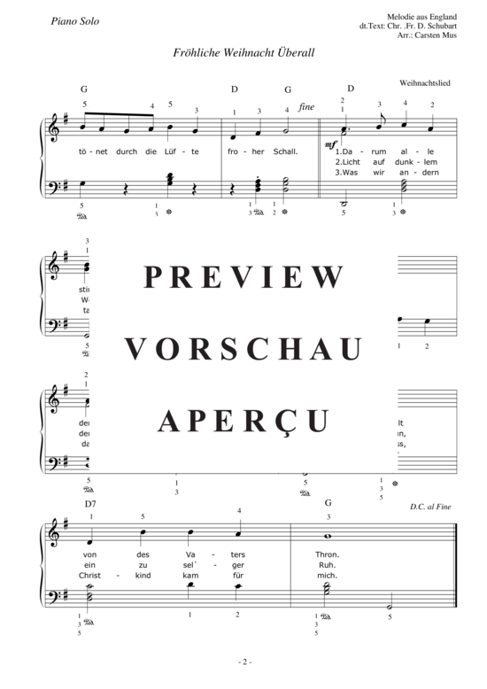 gallery: Fröhliche Weihnacht überall , , (Klavier Solo mit Text)