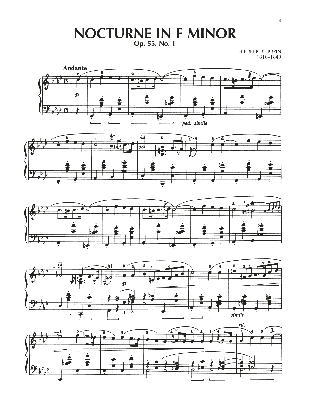 Product gallery: Page 1 of 1 Nocturne, Op. 55, No. 1, Frederic Chopin