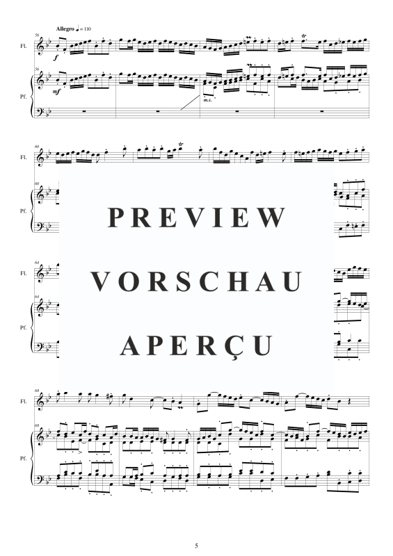 Produktgalerie: Seite 6 von 11 Flute Concerto No.1 in B-Dur Op.5, , Querflöte Solo und Klavier/Cembalo