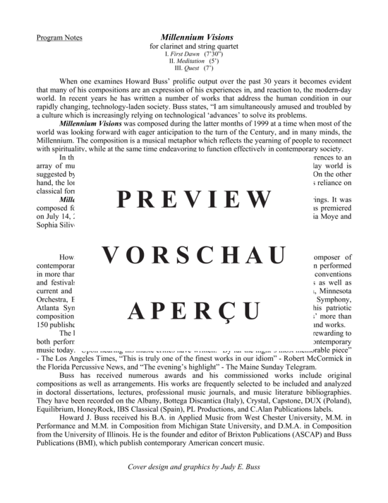 gallery: Millennium Visions , , (Klarinette und Streichquartett)