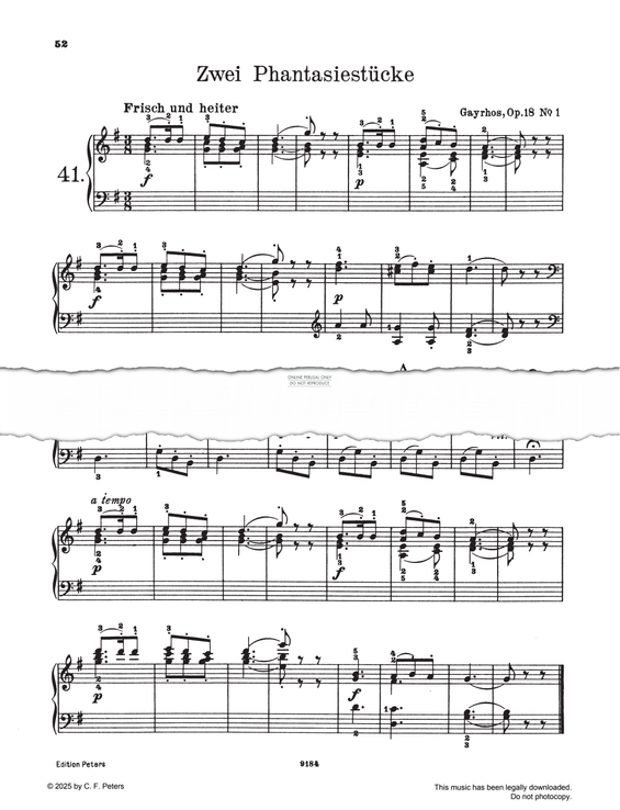 Produktgalerie: Seite 1 von 1 Fantasiestück, Op. 18, Nr. 1, Nr 2, Eugen Gayrhos, Klavier