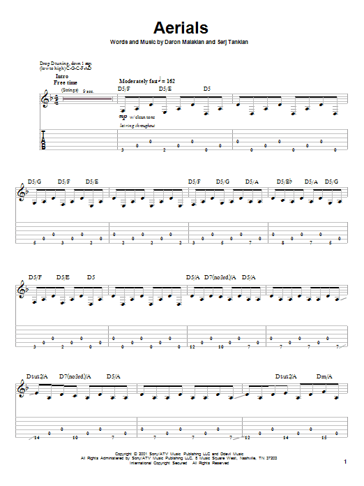 Produktgalerie: Seite 1 von 1 Aerials, System Of A Down, Gitarre
