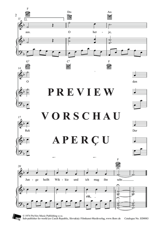 Product gallery: Page 5 of 7 Ulmelied (Wickie), , Piano, Vocal, Guitar