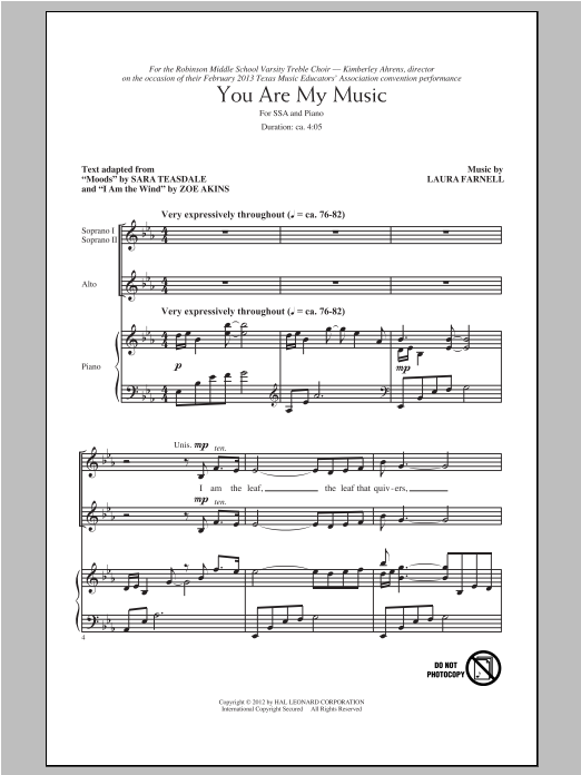 Produktgalerie: Seite 1 von 1 You Are My Music, Laura Farnell, Chor