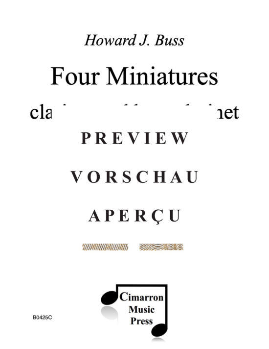 Product gallery: Page 2 of 21 Four Miniatures , , (clarinet and bass clarinet or two soprano clarinets)
