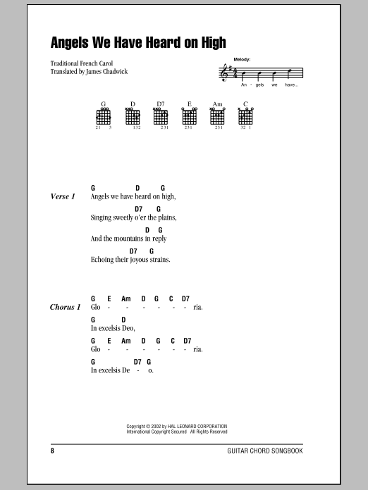 Product gallery: Page 1 of 1 Angels We Have Heard On High, Traditional French Carol