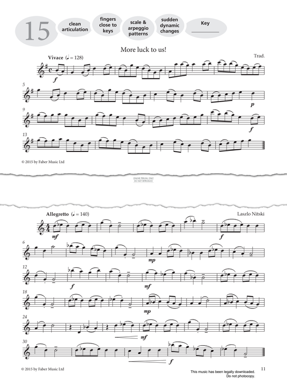 Product gallery: Page 1 of 1 Study No.15 More luck to us! (from 'More Graded Studies For Flute Book One'), Traditional