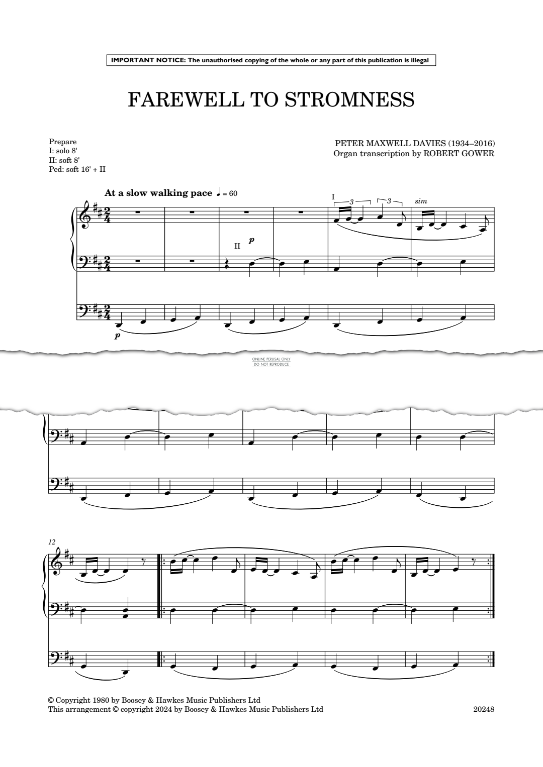 The Yellow Cake Revue Farewell To Stromness Farewell To Stromness (from 'The Yellow Cake Revue') - Noten von Peter