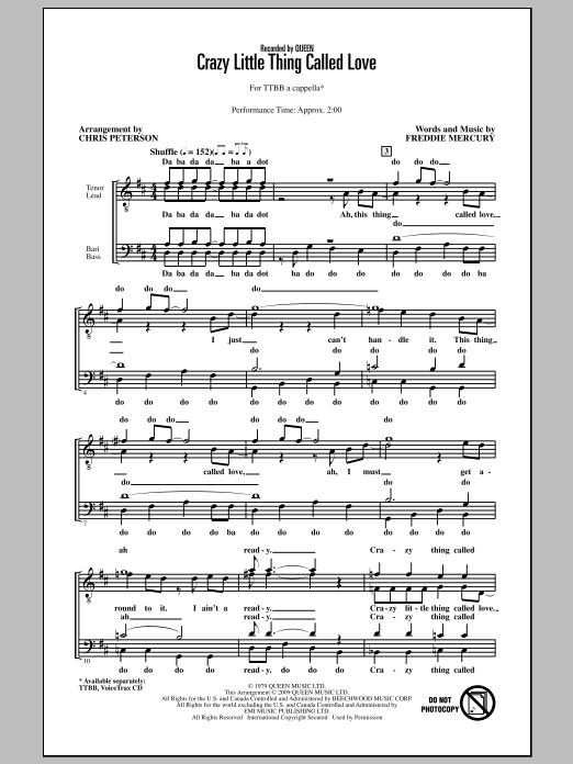 Product picture to: Crazy Little Thing Called Love (arr. Chris Peterson)