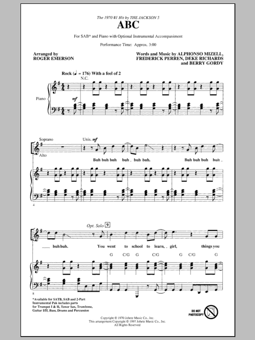 Produktgalerie: Seite 1 von 1 ABC (arr. Roger Emerson), The Jackson 5, Chor