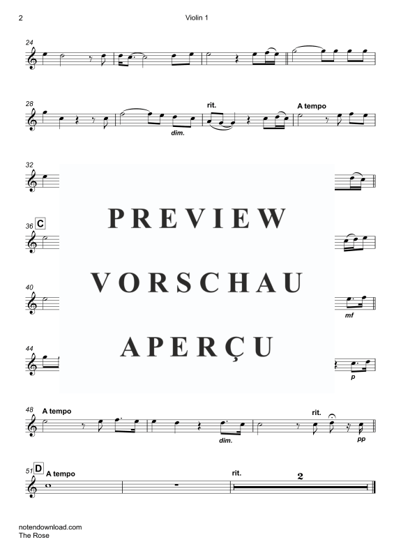 Product gallery: Page 10 of 11 The Rose, Midler, Bette, Trio For 3 Violins V V V/Viola and Piano/Organ, Cello (Optional) - Single Version