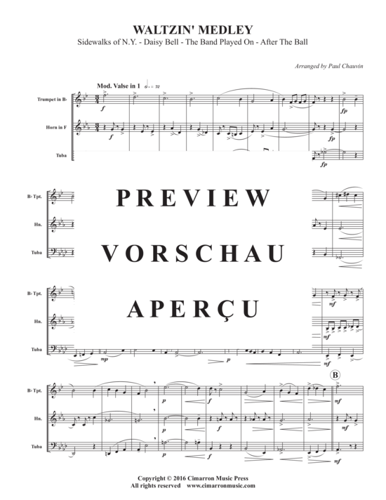 Produktgalerie: Seite 3 von 13 Waltzin´ Medley , , (Blechbläser Trio für Trompete in B, Horn in F oder Posaune +Tuba)