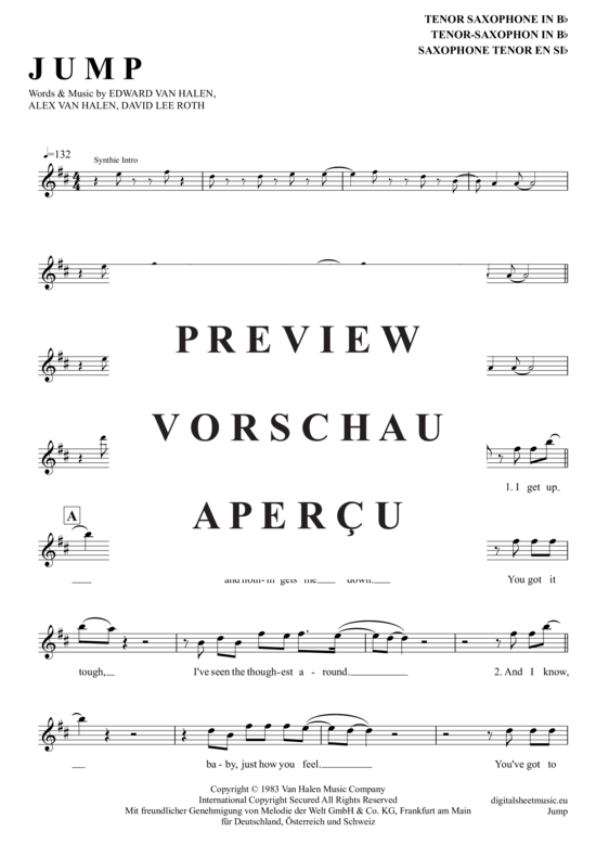 gallery: Jump , Halen, Van, Tenor Saxophone