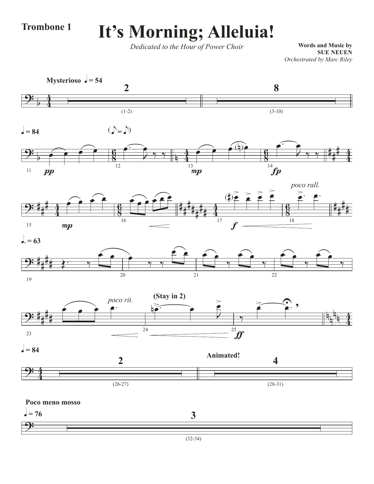 Produktbild zu: It's Morning; Alleluia! - Trombone 1