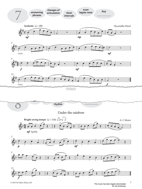 Product gallery: Page 1 of 1 Study No.8 Under The Rainbow (from 'More Graded Studies For Flute Book One'), AJ Mears