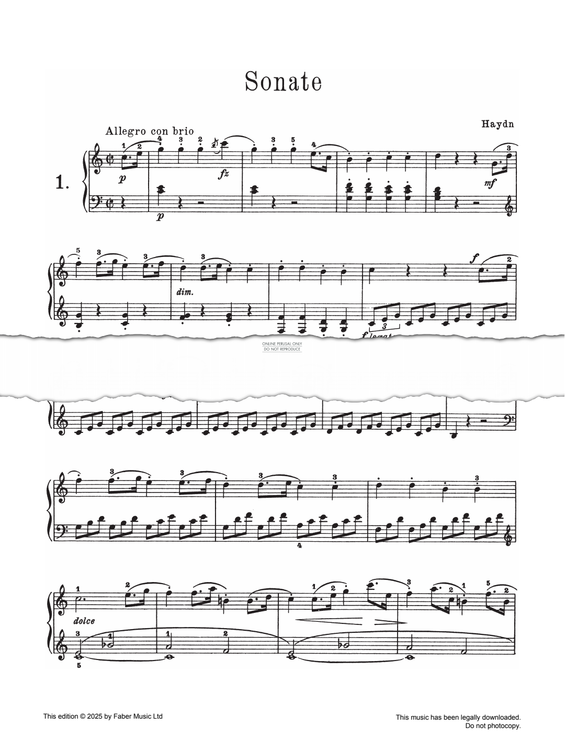 Produktgalerie: Seite 1 von 1 Sonata in C major Hob. XVI 35, Joseph Haydn, Klavier