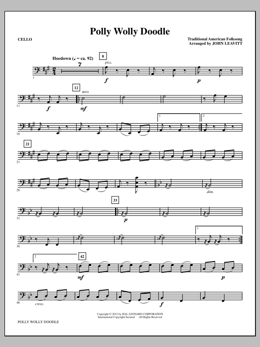 Produktbild zu: Polly Wolly Doodle - Cello