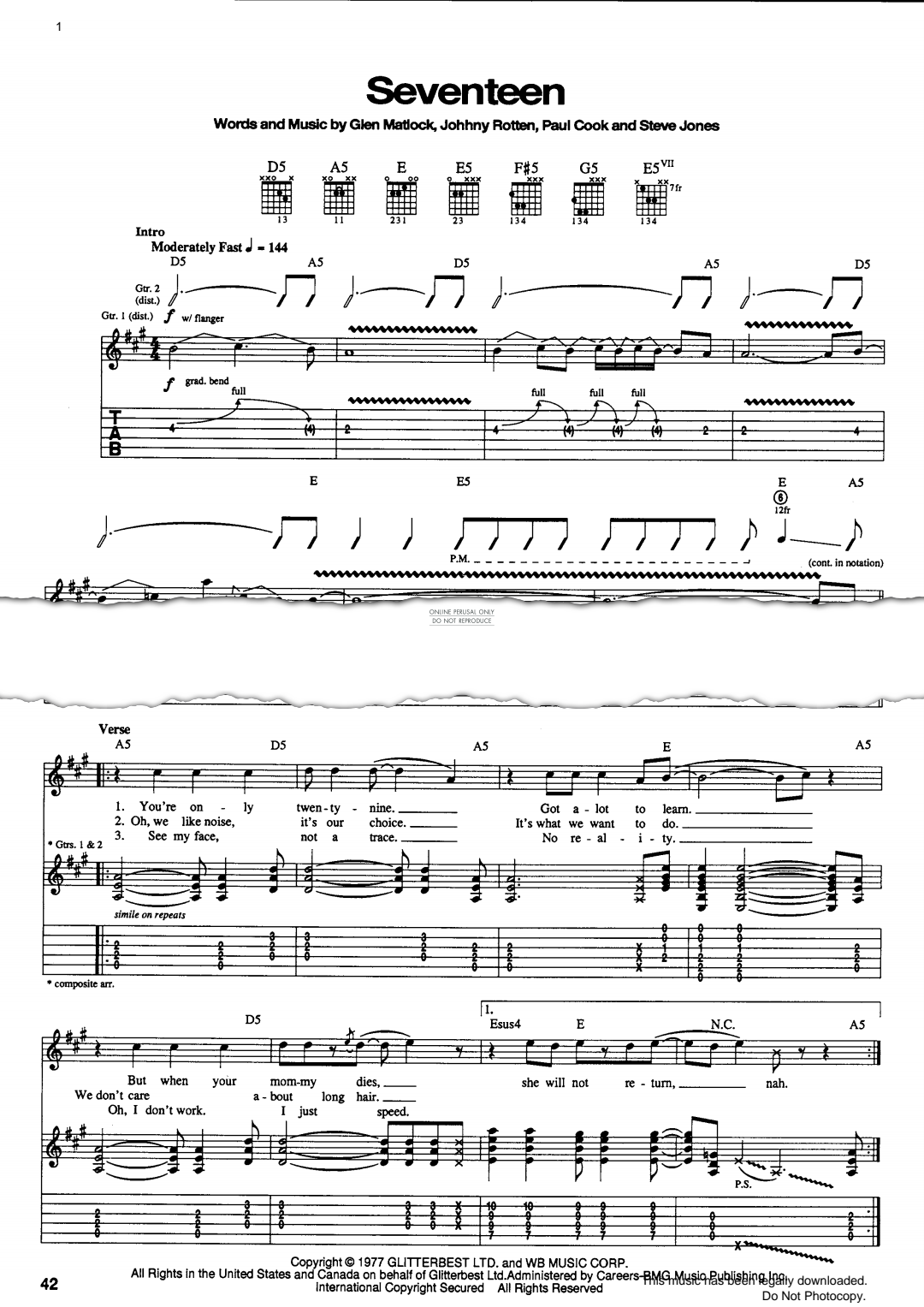 Product gallery: Page 1 of 1 Seventeen, The Sex Pistols