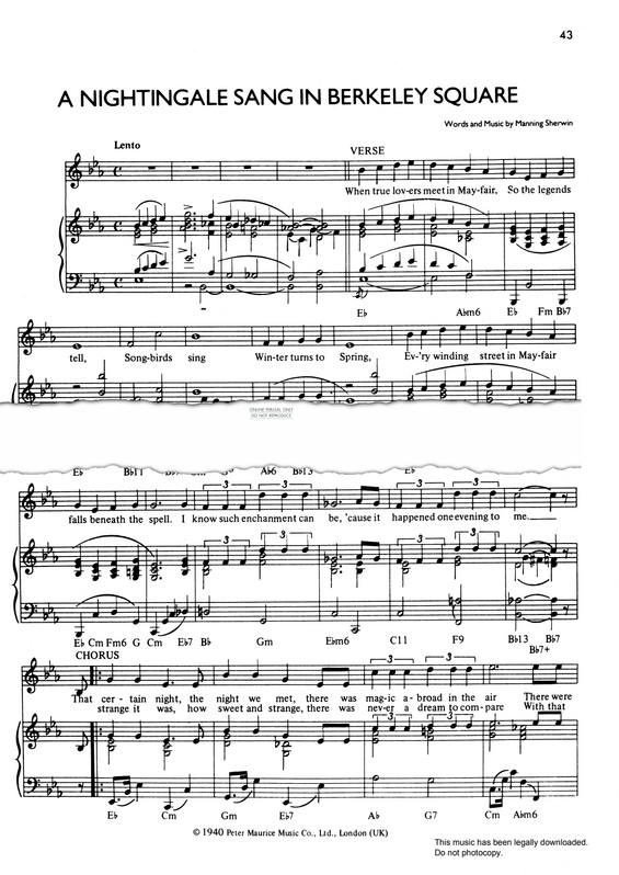 Product picture to: A Nightingale Sang In Berkeley Square
