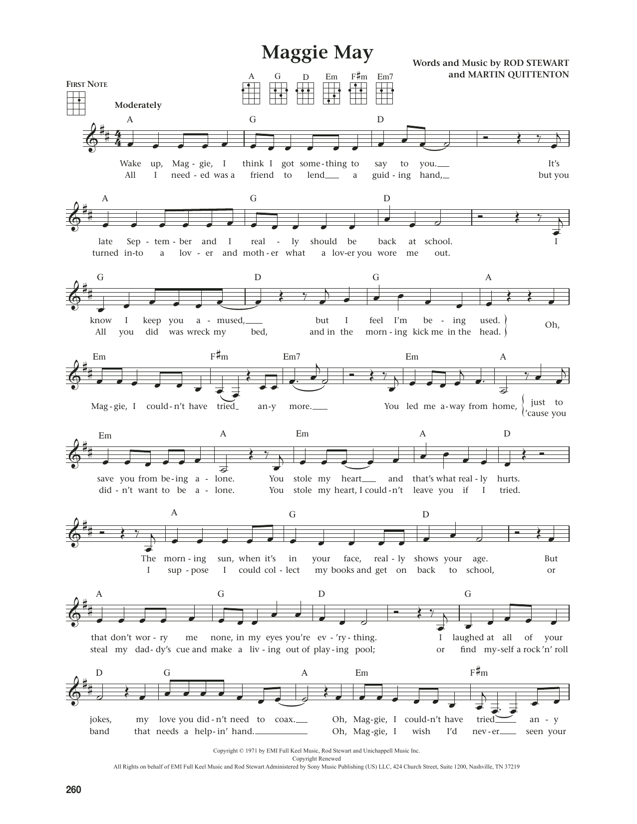 Product gallery: Page 1 of 1 Maggie May (from The Daily Ukulele) (arr. Jim Beloff), Rod Stewart