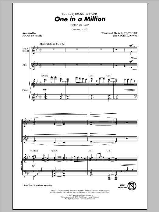 Produktgalerie: Seite 1 von 1 One In A Million, Mark Brymer, Chor