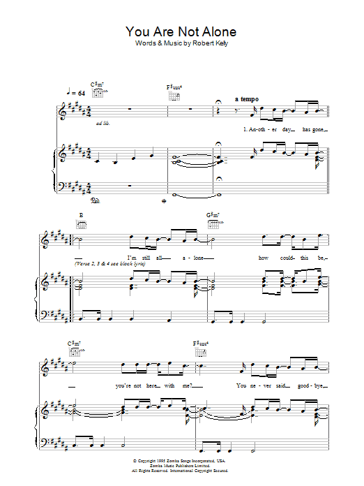 Produktgalerie: Seite 1 von 1 You Are Not Alone, Michael Jackson, Gesang, Gitarre, Klavier