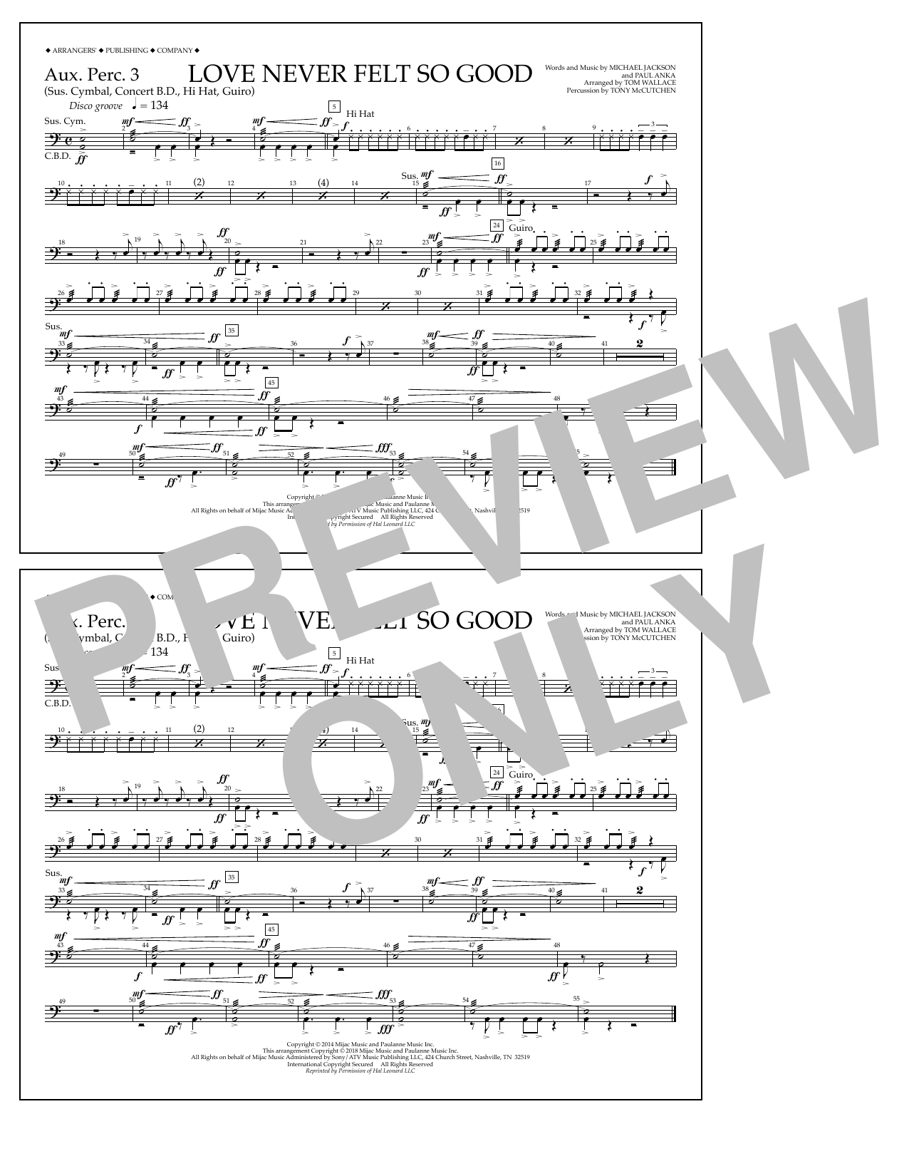 Produktbild zu: Love Never Felt So Good - Aux. Perc. 3