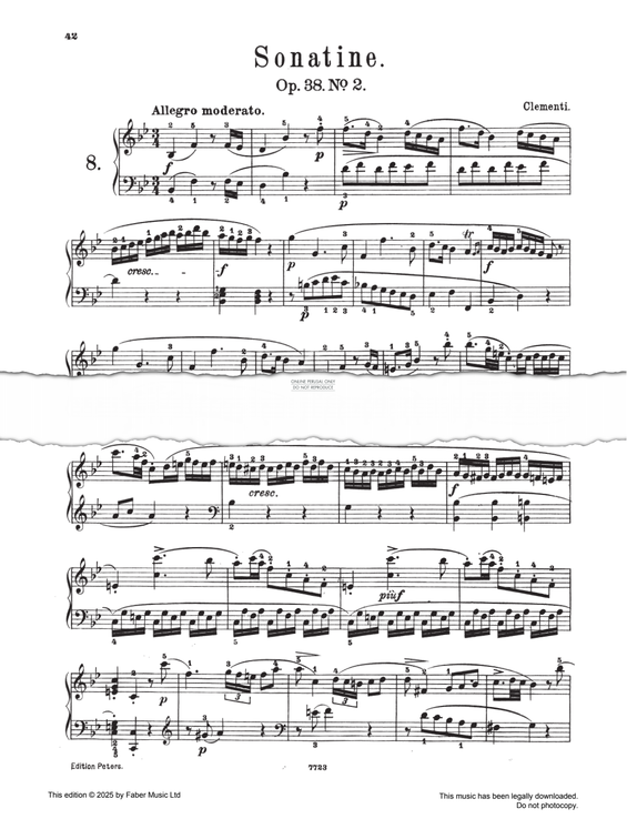 Produktgalerie: Seite 1 von 1 Sonatina in B-flat major Op. 38 No. 2, Muzio Clementi, Klavier