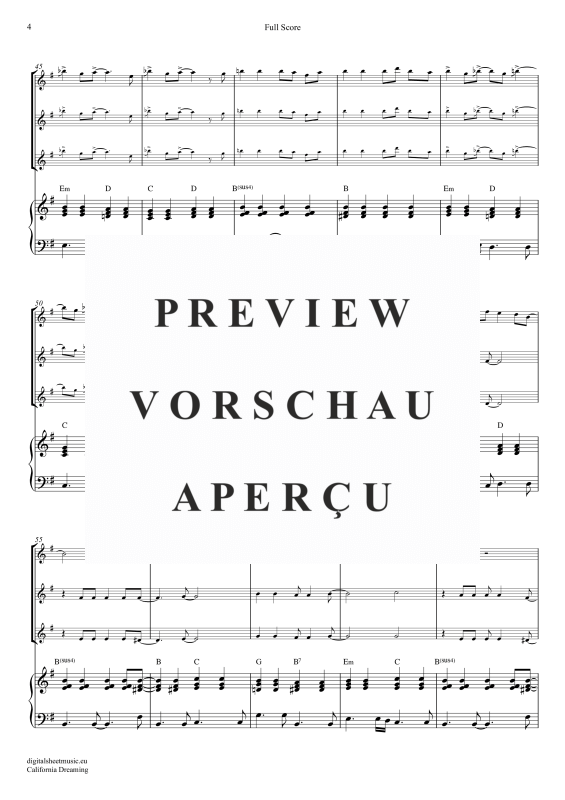 gallery: California Dreamin, Mamas & Papas, (Violinen Trio + Klavier)