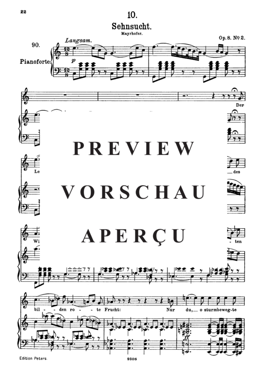 Product gallery: Page 2 of 4 Sehnsucht D.516 Der Lerche wolkennahe Lieder, , High Voice and Piano