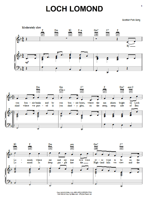 Produktgalerie: Seite 1 von 1 Loch Lomond, Scottish Folksong, Gesang, Gitarre, Klavier