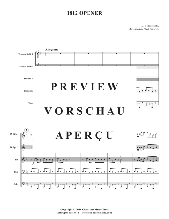 Produktgalerie: Seite 3 von 10 1812 Opener , , (Blechbläserquintett)