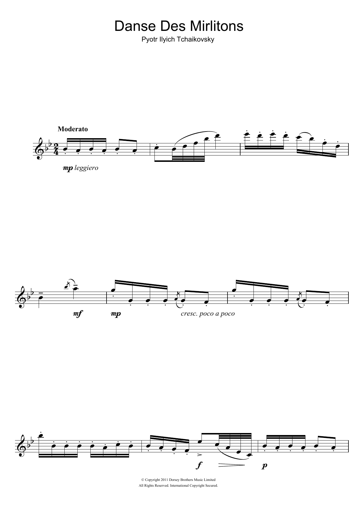 Product gallery: Page 1 of 1 Danse Des Mirlitons (from The Nutcracker), Pyotr Il'yich Tchaikovsky