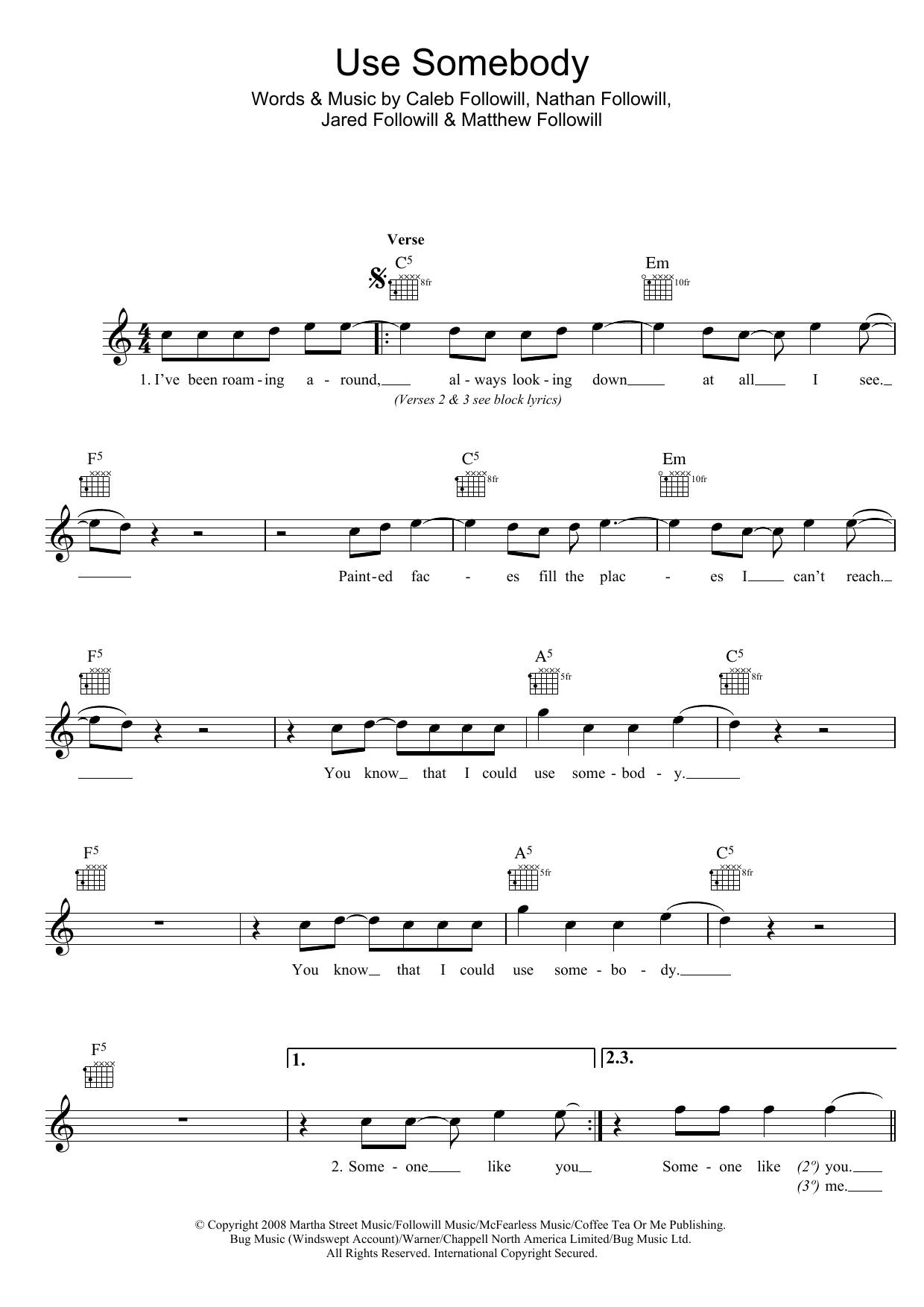 Produktgalerie: Seite 1 von 1 Use Somebody, Kings Of Leon