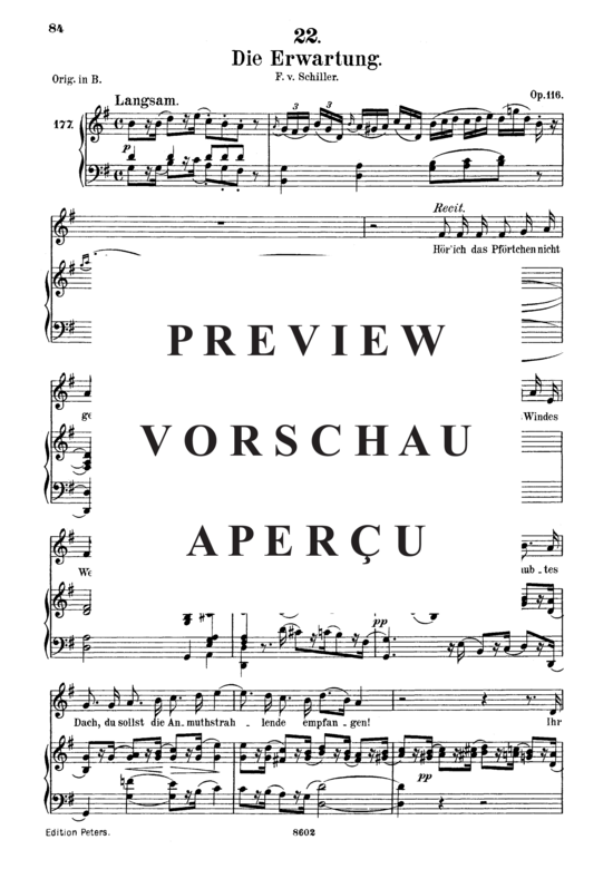 Product gallery: Page 2 of 11 Die Erwartung D.159, , Medium Voice and Piano