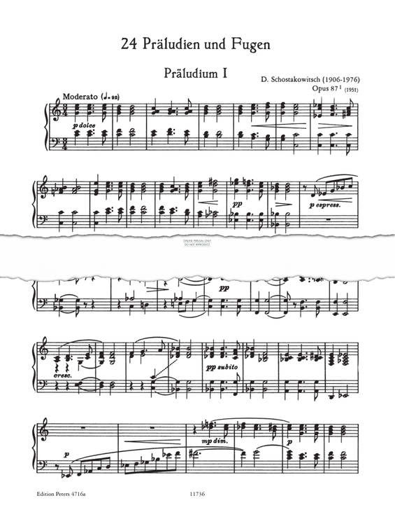 Product picture to: Prelude And Fugue No.1 (from 24 Preludes And Fugues Op. 87)